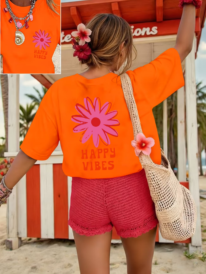 Zorina - Playera con estampado floral suave al tacto para tallas grandes