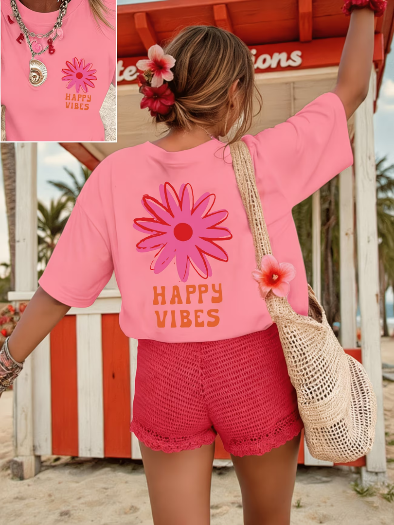 Zorina - Playera con estampado floral suave al tacto para tallas grandes