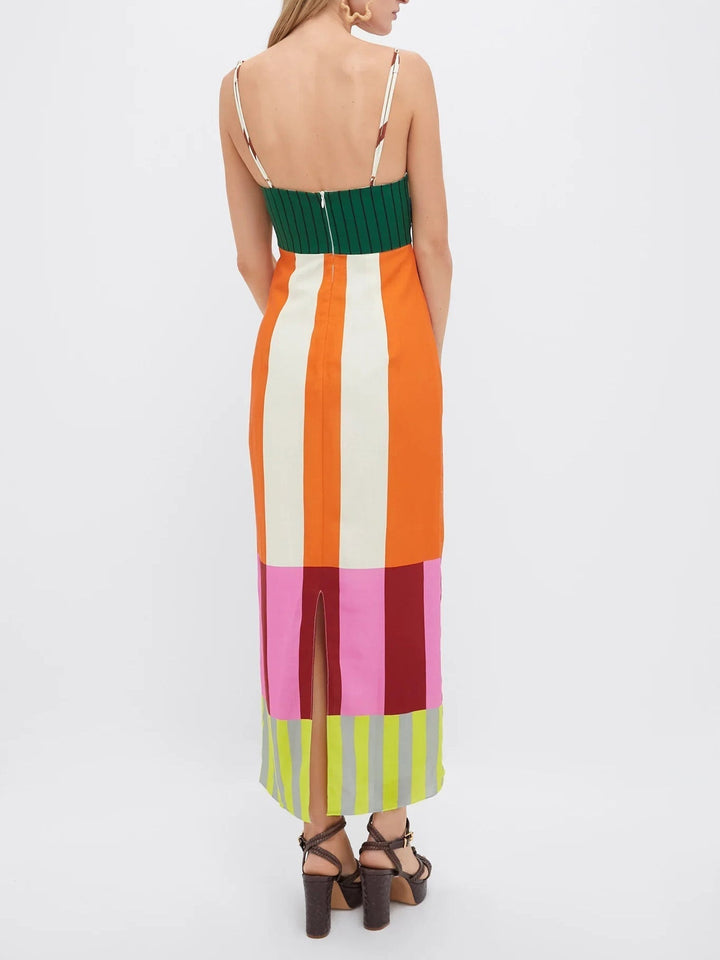 Norisse - Vestido veraniego a rayas de tacto suave