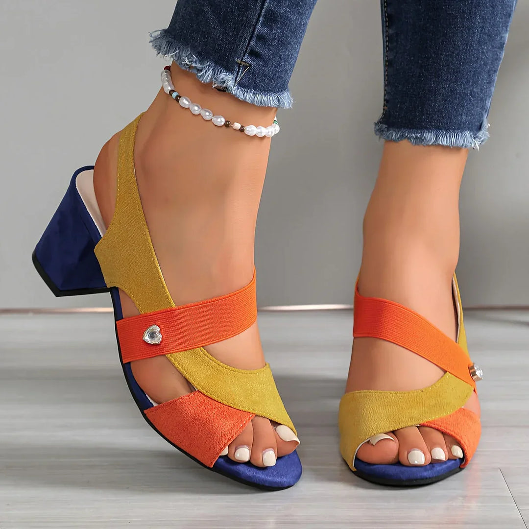 Lurene - Tacones de tacón ancho acolchados