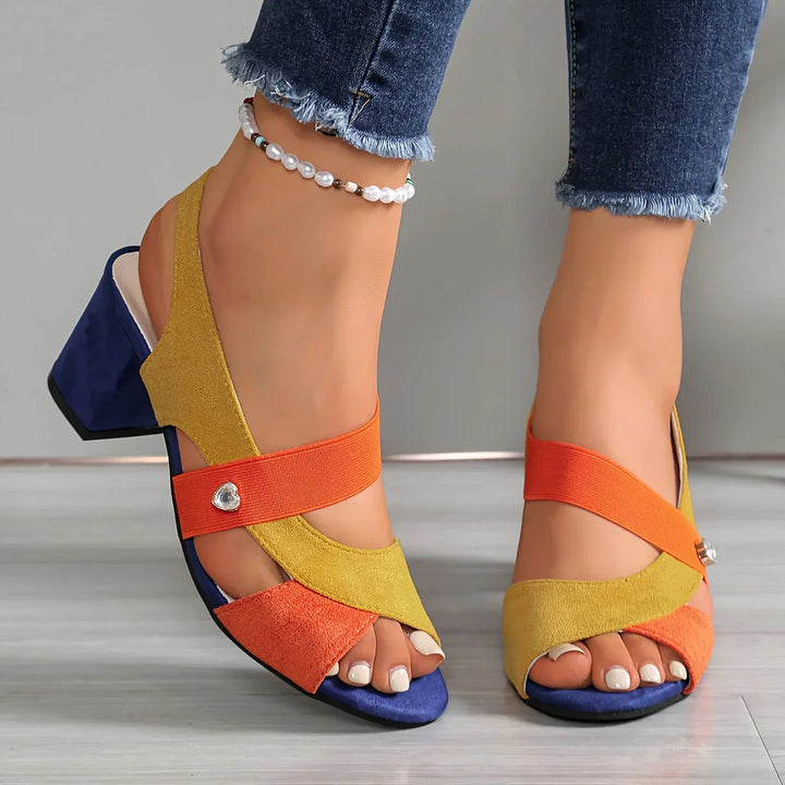 Lurene - Tacones de tacón ancho acolchados
