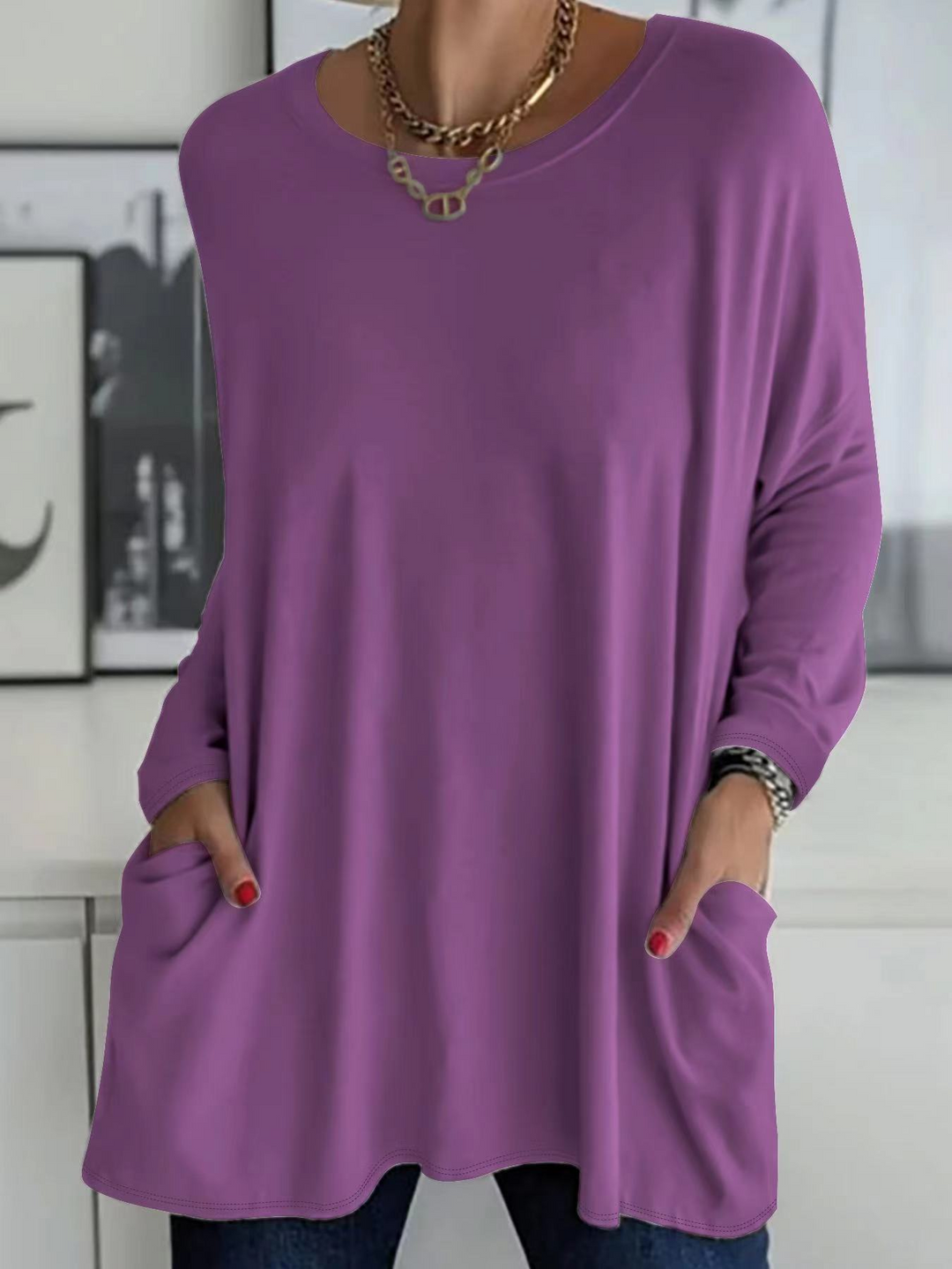 Orlanara - Blusa Tipo Túnica Casual Estilosa
