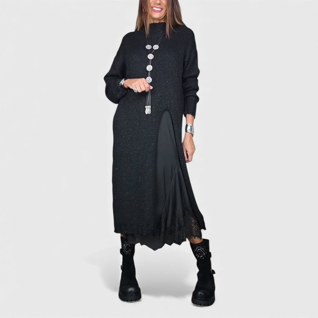 Abalyn - Vestido Midi Casual Estiloso