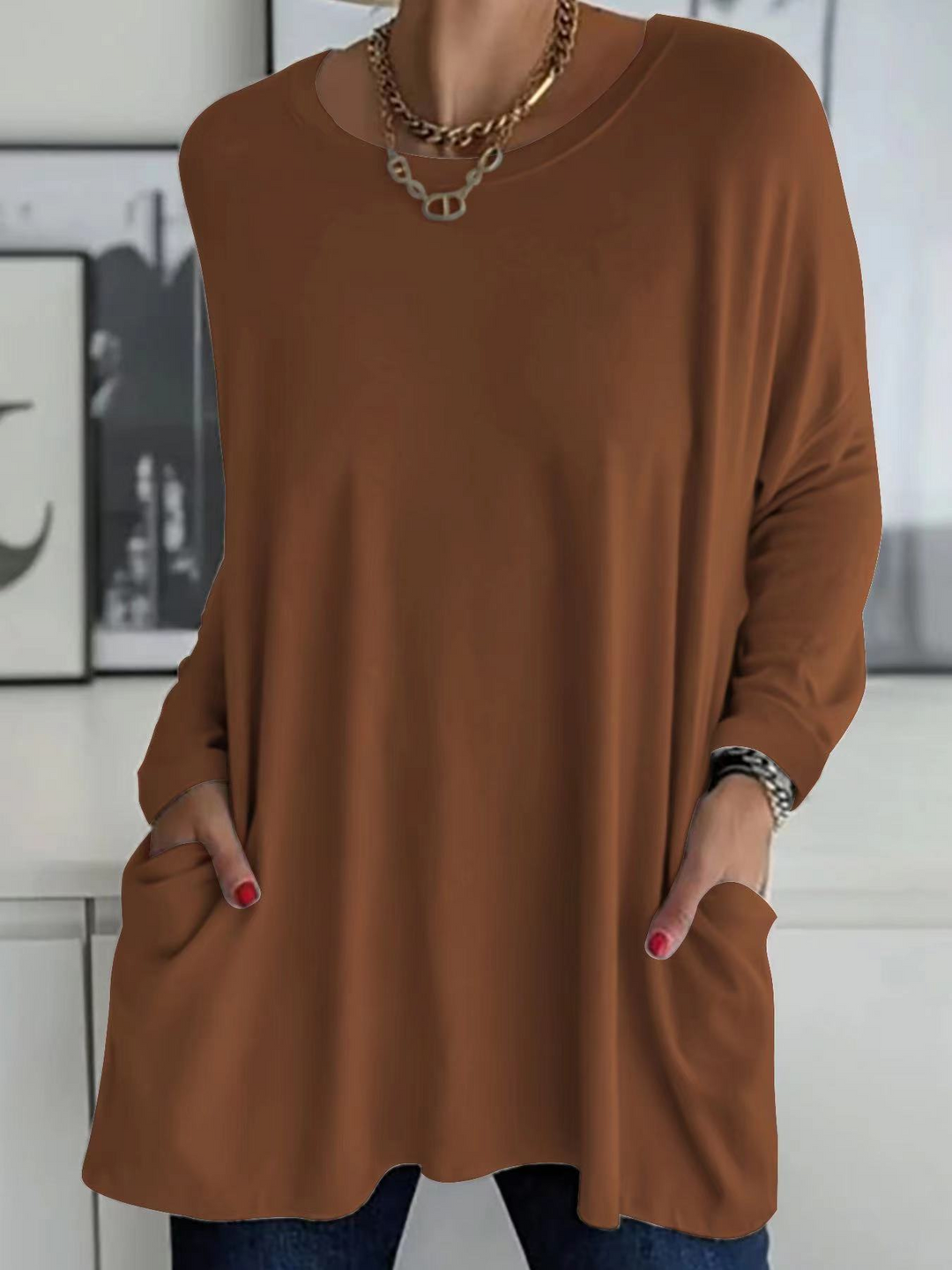 Orlanara - Blusa Tipo Túnica Casual Estilosa