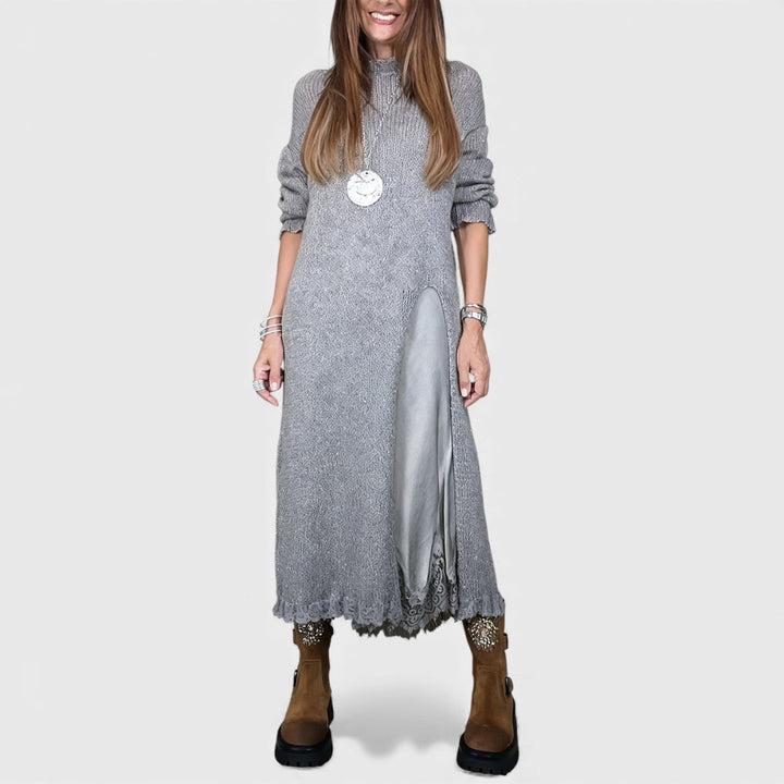 Abalyn - Vestido Midi Casual Estiloso