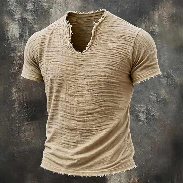 Jarrett - Playera texturizada de cuello en V