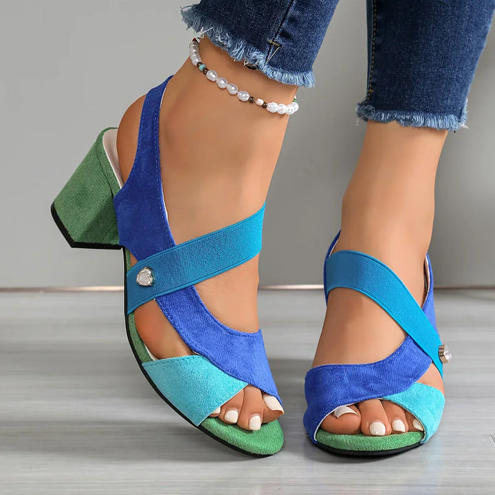 Lurene - Tacones de tacón ancho acolchados