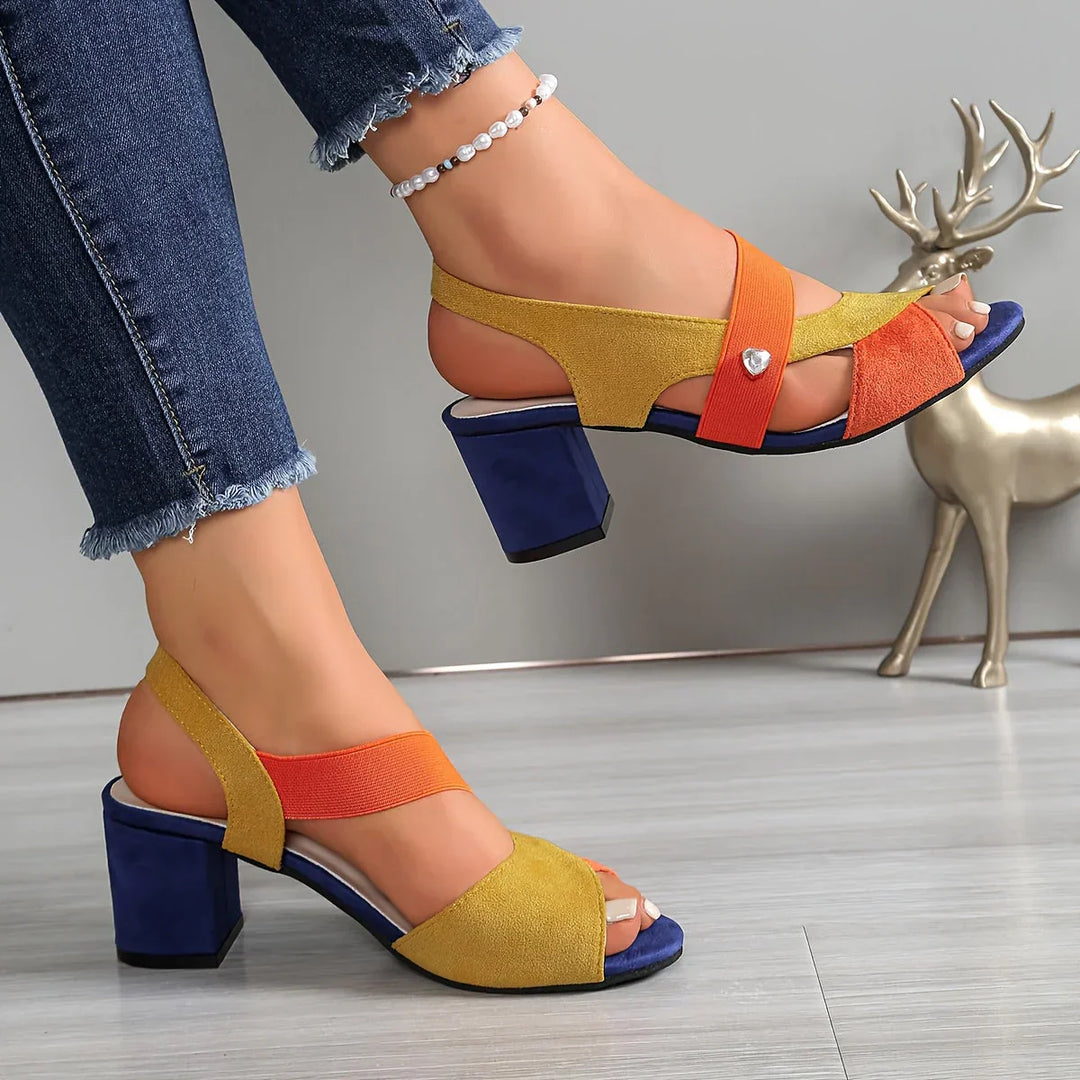 Lurene - Tacones de tacón ancho acolchados