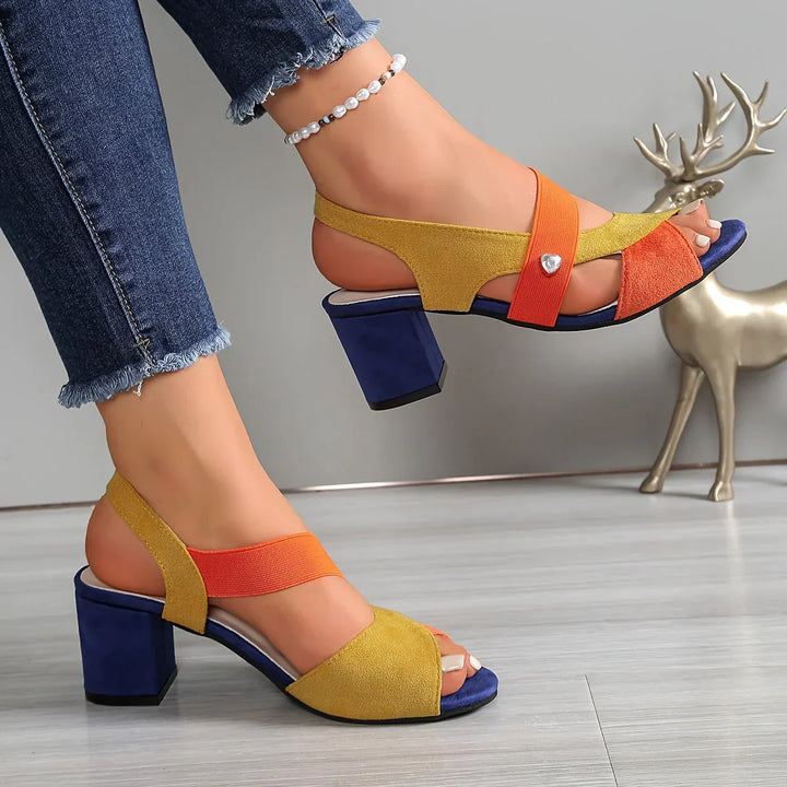 Lurene - Tacones de tacón ancho acolchados