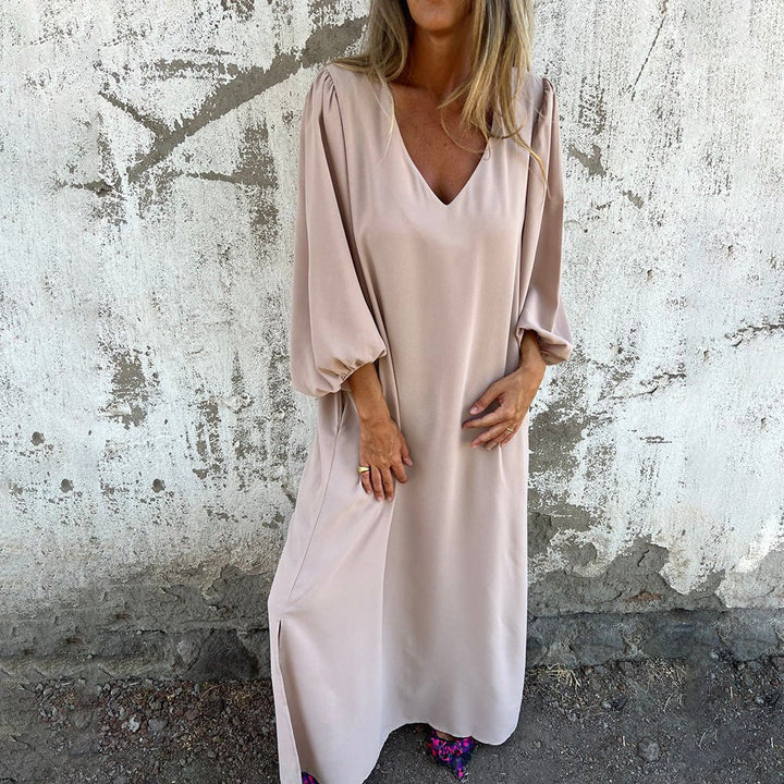 Sirelia - Vestido boho drapeado de tacto suave