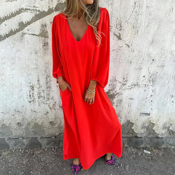 Sirelia - Vestido boho drapeado de tacto suave