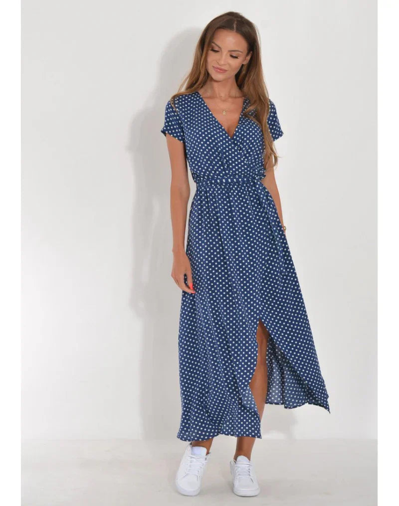 Zayvia - Vestido entallado con escote en V y tacto suave
