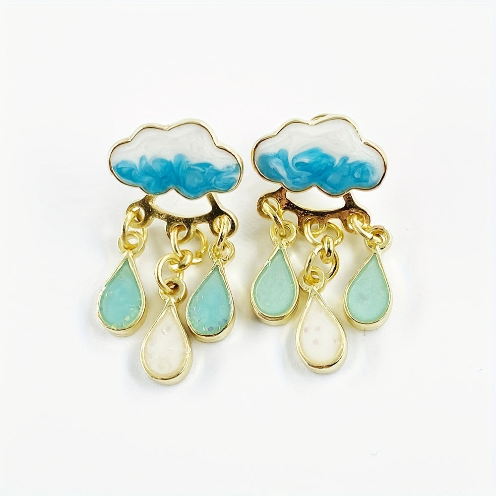 Virginia - Aretes con dije de gota de lluvia