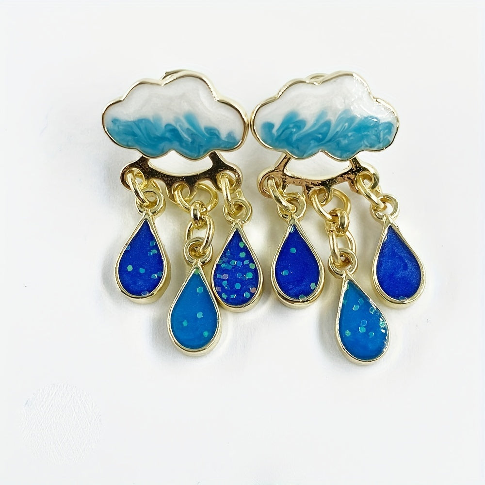 Virginia - Aretes con dije de gota de lluvia