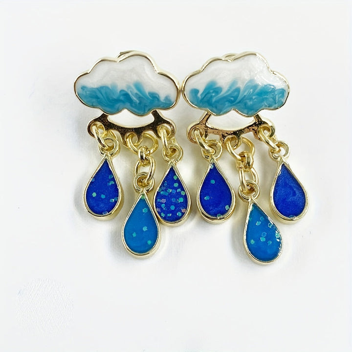 Virginia - Aretes con dije de gota de lluvia