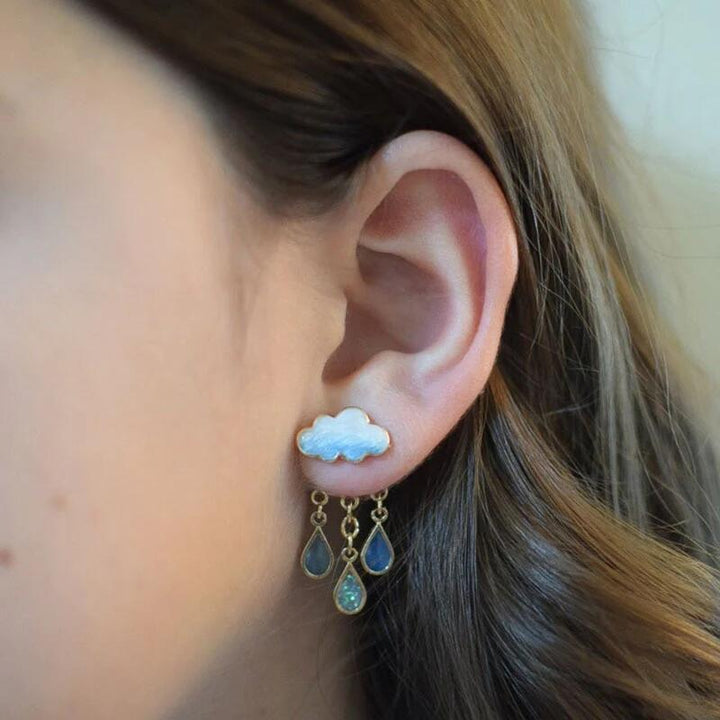 Virginia - Aretes con dije de gota de lluvia