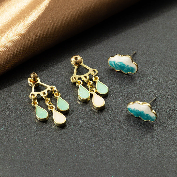 Virginia - Aretes con dije de gota de lluvia