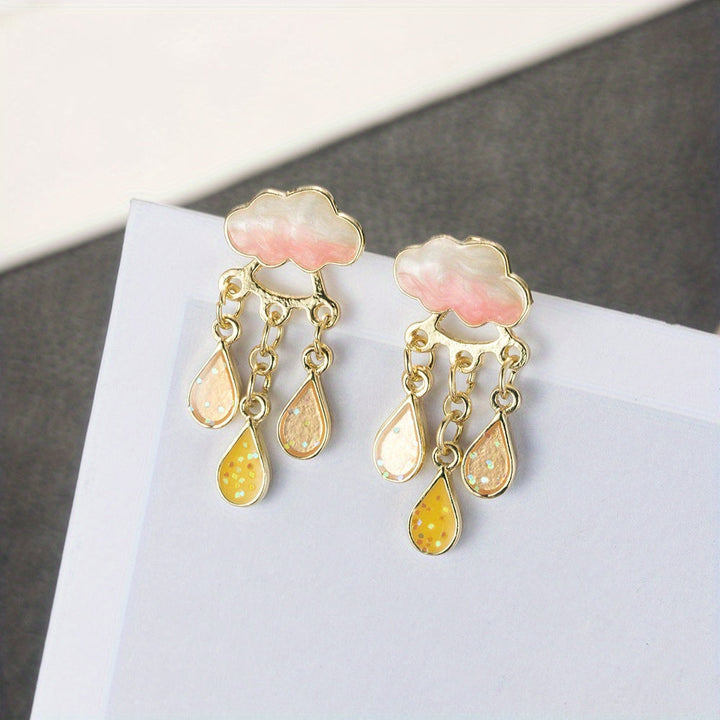 Virginia - Aretes con dije de gota de lluvia
