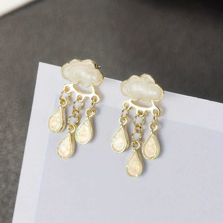Virginia - Aretes con dije de gota de lluvia