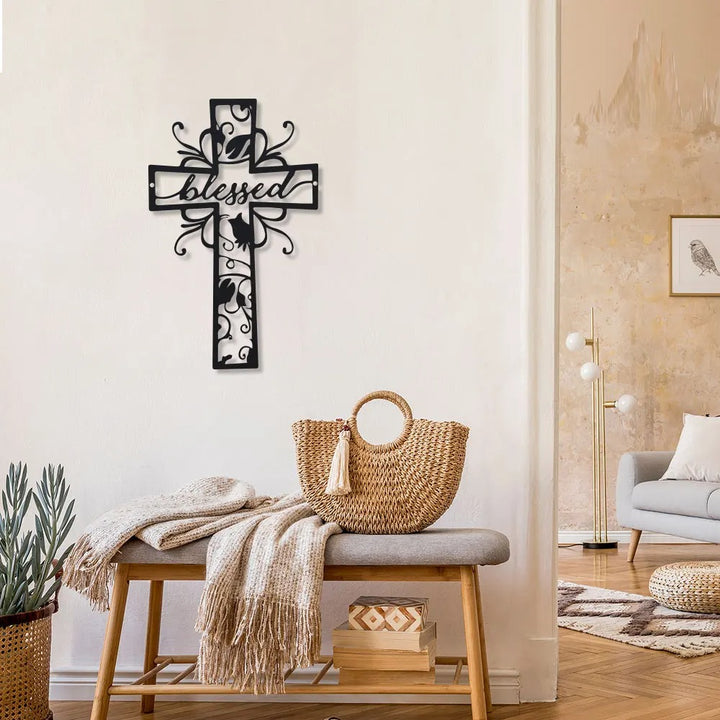 BlessedCross – Cruz metálica de pared «Blessed»