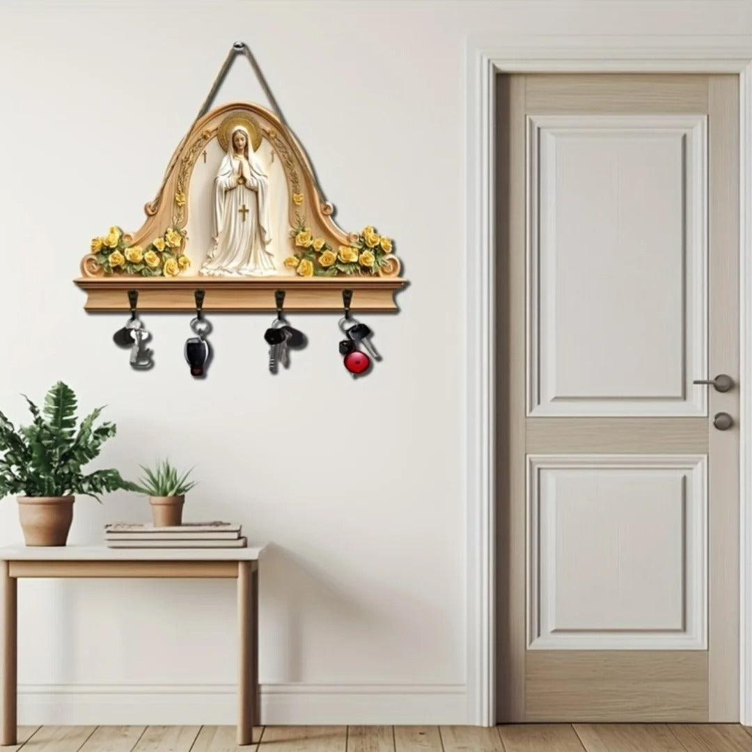 Marialis – Llavero de madera con la Virgen María