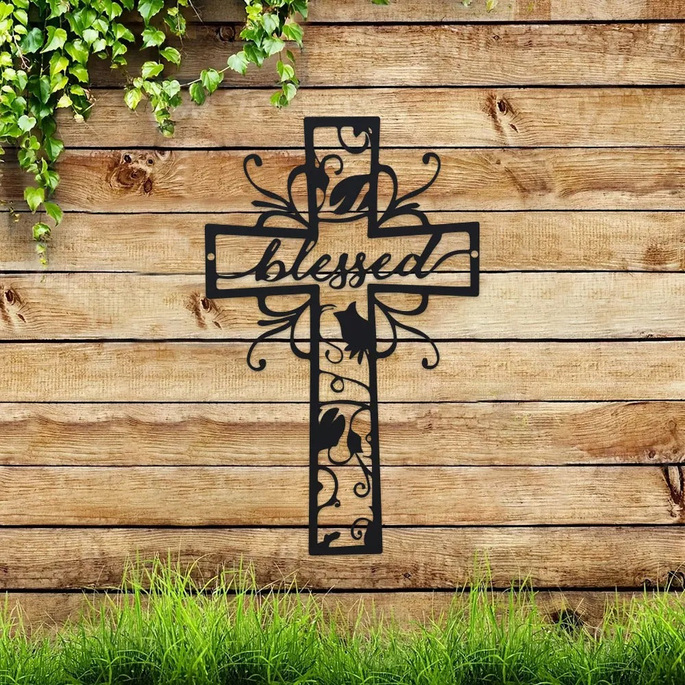 BlessedCross – Cruz metálica de pared «Blessed»