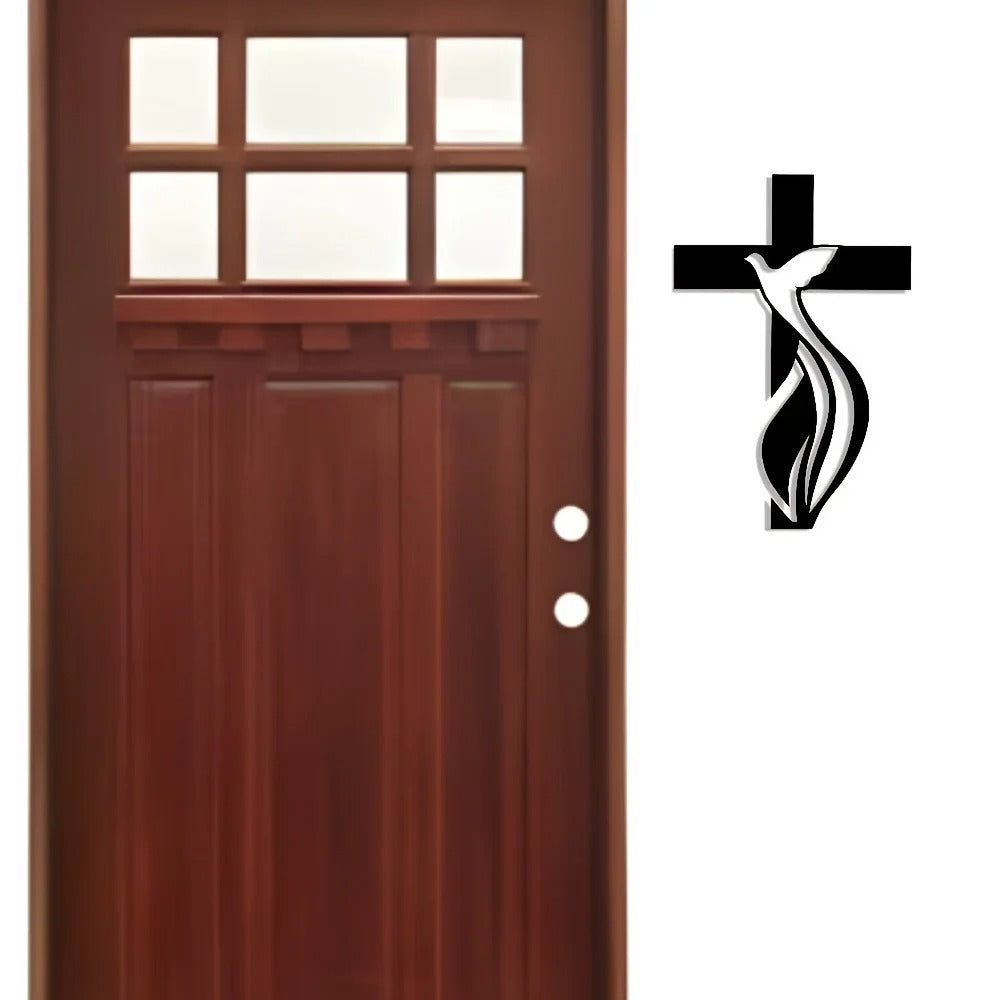 PeaceWing – Cruz metálica de pared con paloma