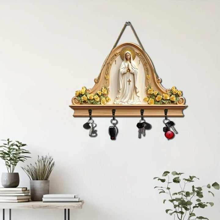 Marialis – Llavero de madera con la Virgen María