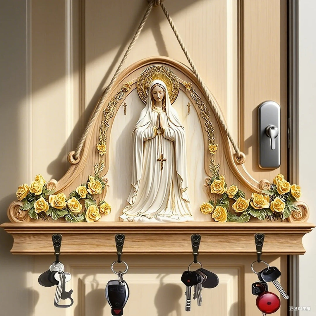 Marialis – Llavero de madera con la Virgen María