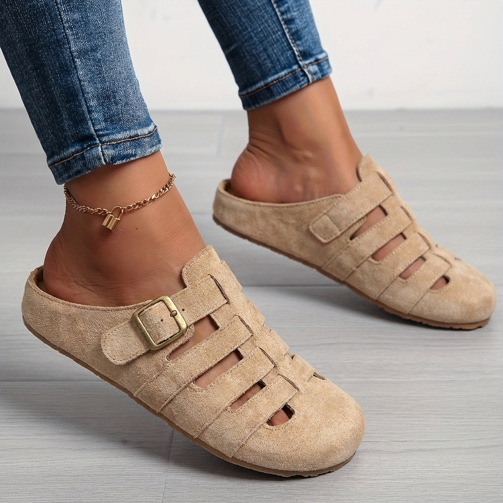 Elarae - Sandalias tipo mule de calce fácil y con soporte