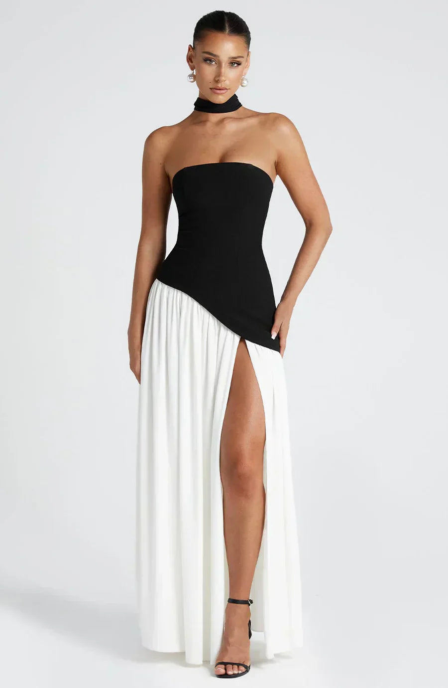 Rynellea - Vestido de noche elegante sin tirantes