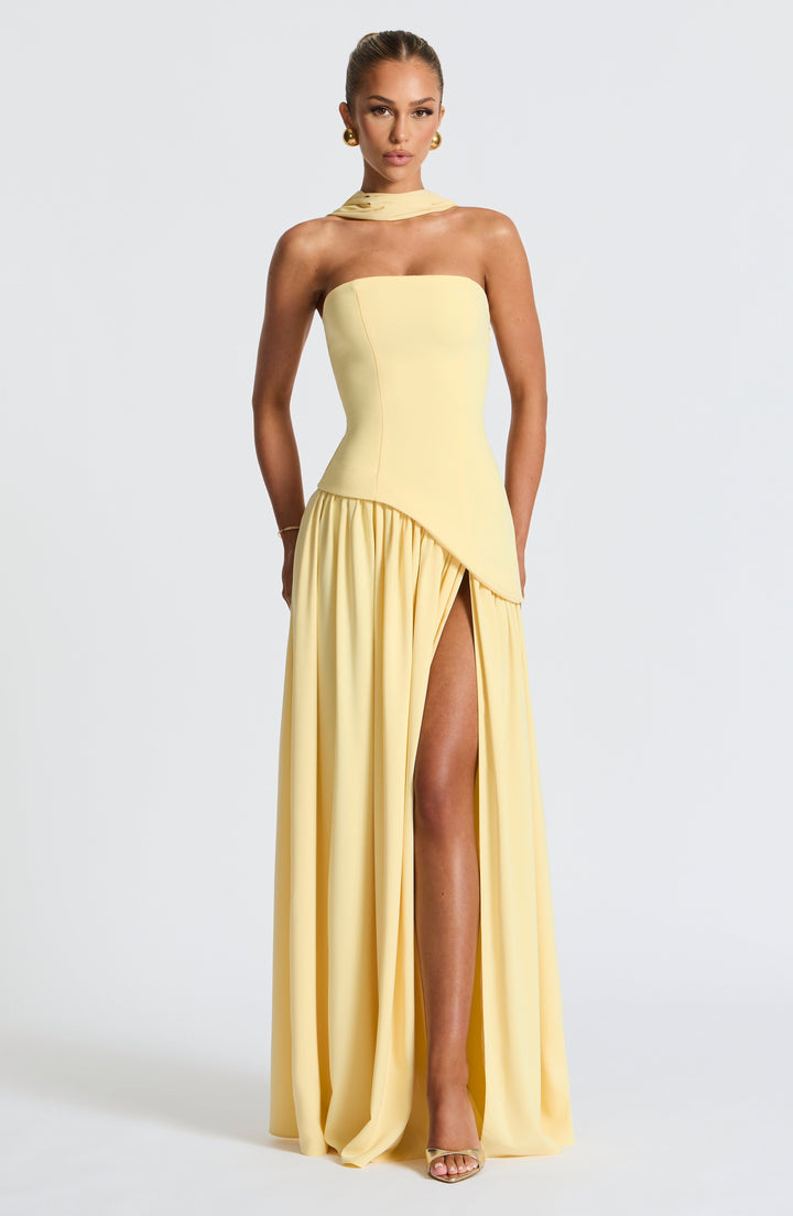 Rynellea - Vestido de noche elegante sin tirantes