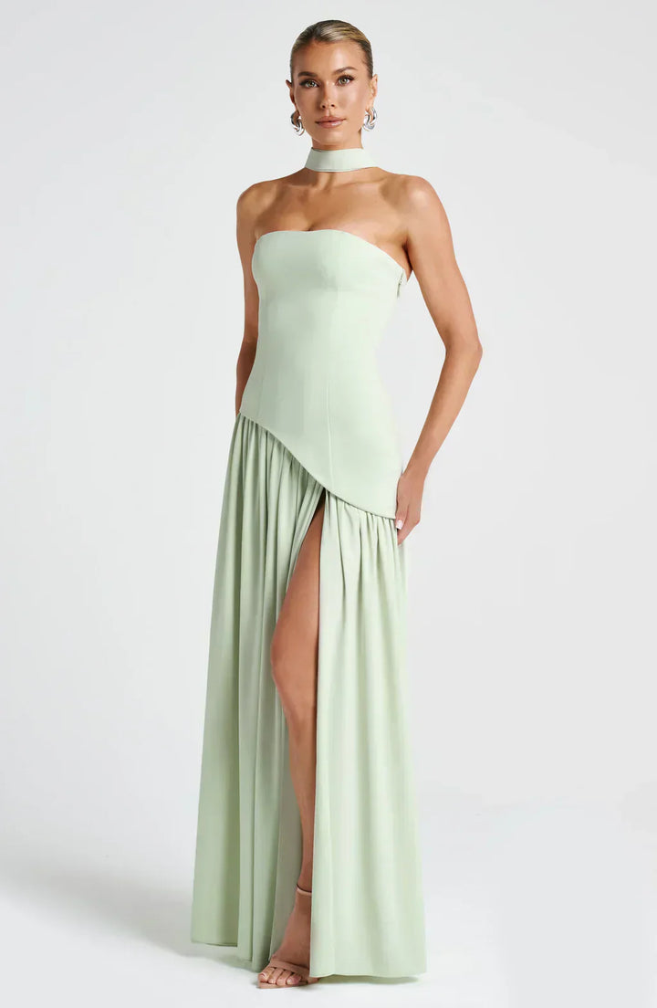 Rynellea - Vestido de noche elegante sin tirantes