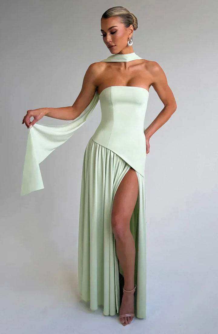 Rynellea - Vestido de noche elegante sin tirantes