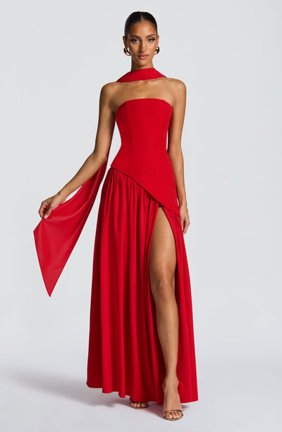 Rynellea - Vestido de noche elegante sin tirantes