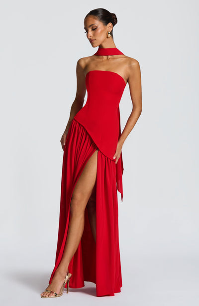 Rynellea - Vestido de noche elegante sin tirantes