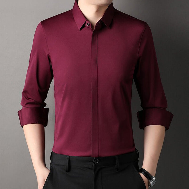 Halvric - Camisa elástica antiarrugas