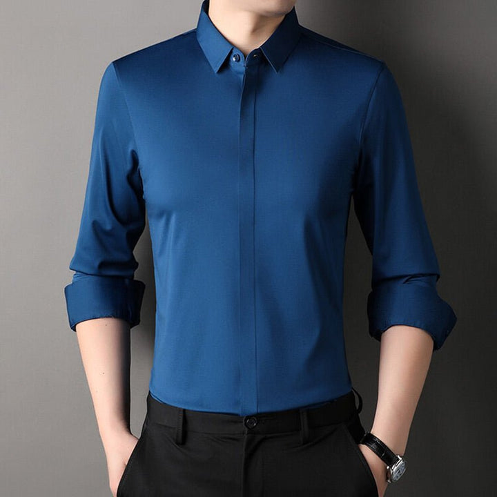 Halvric - Camisa elástica antiarrugas