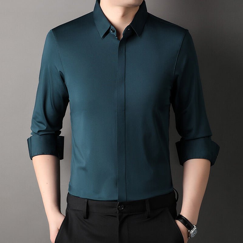 Halvric - Camisa elástica antiarrugas