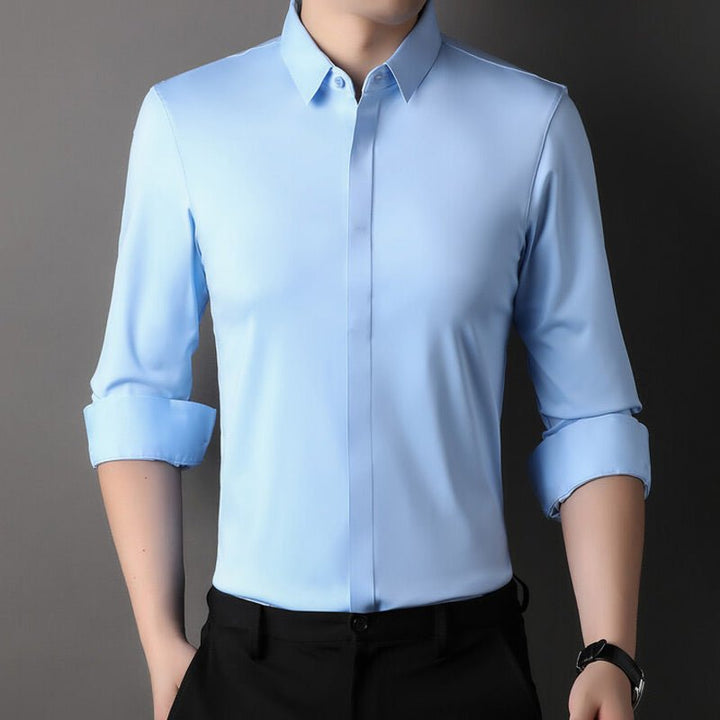 Halvric - Camisa elástica antiarrugas