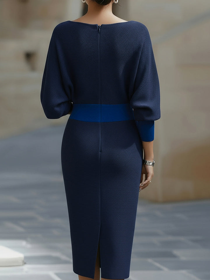 Avalon - Vestido midi con mangas murciélago, suave al tacto