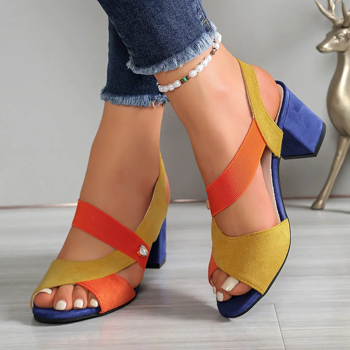 Lurene - Tacones de tacón ancho acolchados