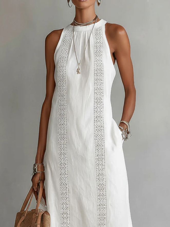 Caris - Vestido midi de lino fresco