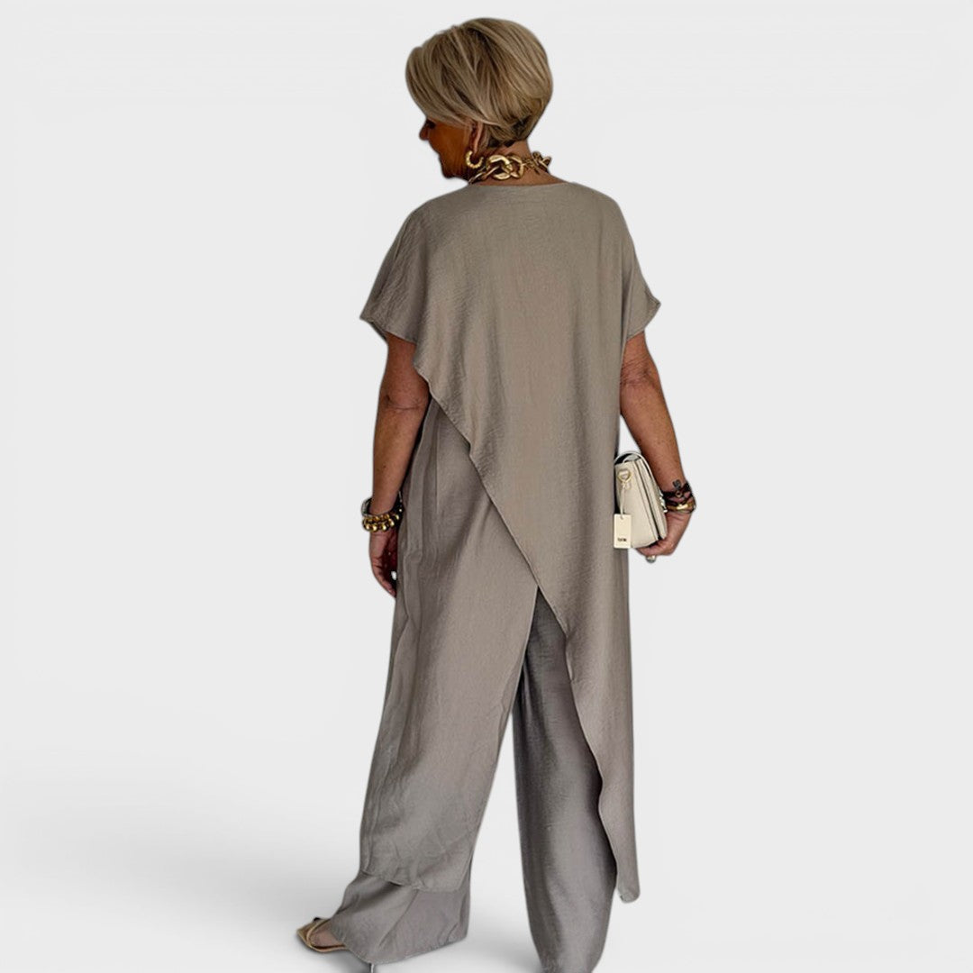 Roseth - Conjunto de túnica tipo capa y pantalón de pierna ancha