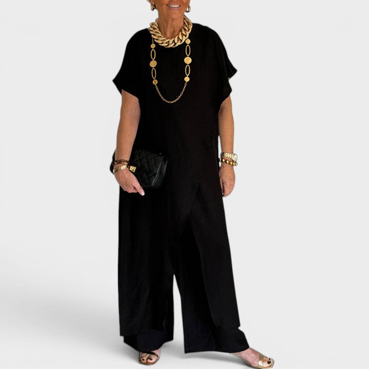 Roseth - Conjunto de túnica tipo capa y pantalón de pierna ancha