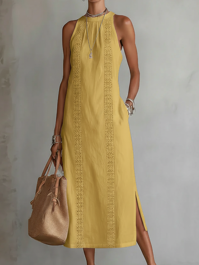 Caris - Vestido midi de lino fresco