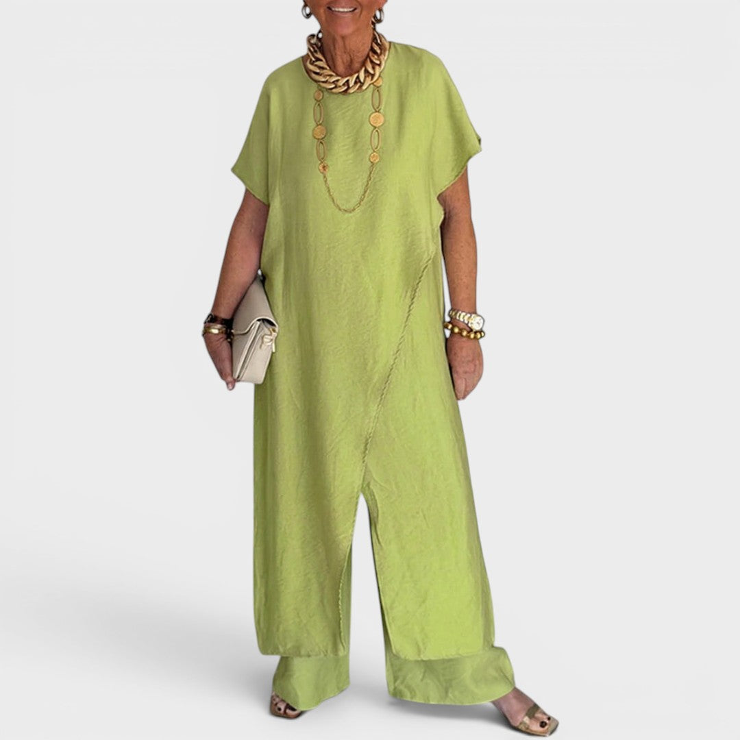 Roseth - Conjunto de túnica tipo capa y pantalón de pierna ancha