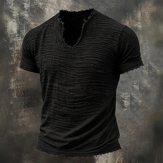 Jarrett - Playera texturizada de cuello en V
