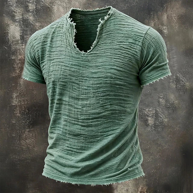Jarrett - Playera texturizada de cuello en V