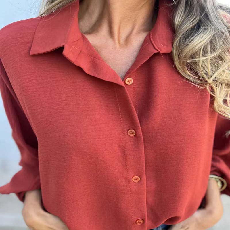 Anthea - Camisa de mangas abullonadas de tacto suave